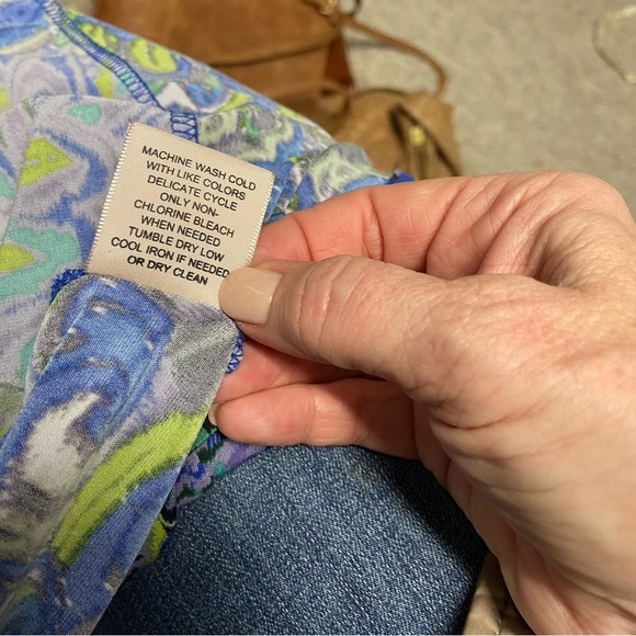 Philosophy Sleeveless Maxi Dress Size L Blue Purple Pull On Braided Waist Spring - Picture 8 of 8